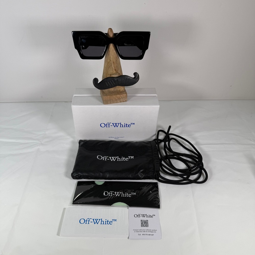 Off-White Cady Sunglasses OERI003 1007 Black Gold Ivy Arrow Square Made in Italy